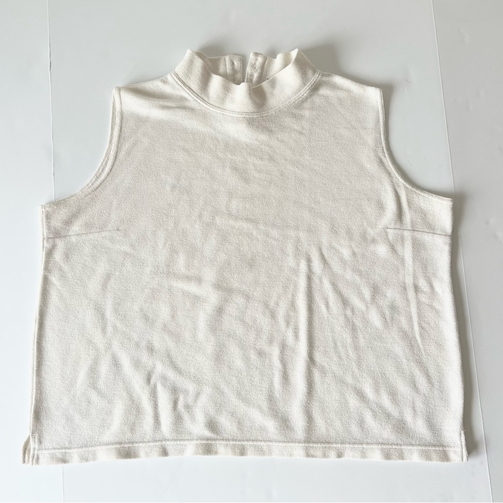 JK Knits Cream Mock Neck Sweater Vest 18/20